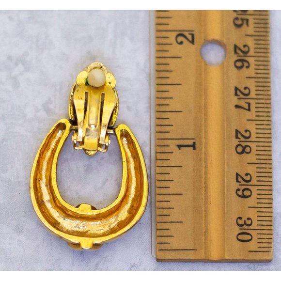 Vintage Oval Non-Pierce Gold Silver Tone Clip On Earrings - CF1 - Picture 2 of 2